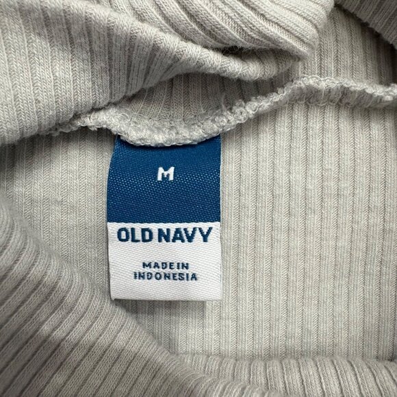 Old Navy Normcore Gray Ribbed Turtleneck Long Sleeve Stretch Top Womens Size M - Picture 5 of 10